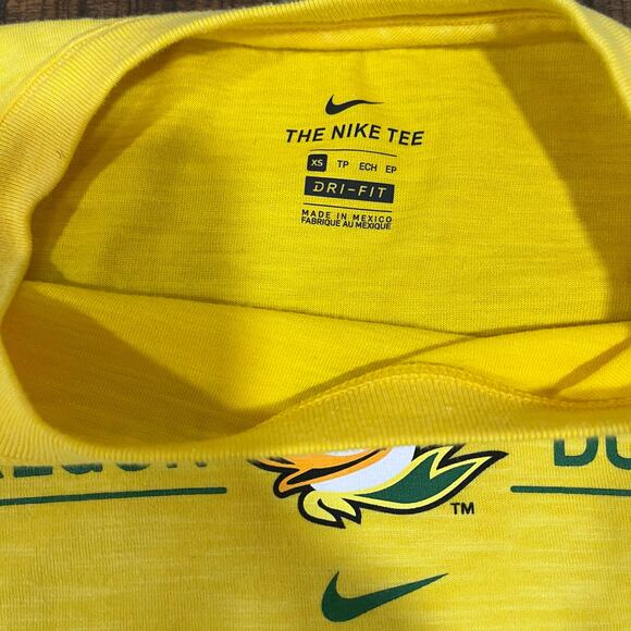 Nike Dri-Fit Women's Oregon Ducks Crop Short Sleeve Tee Yellow XS - Picture 3 of 6